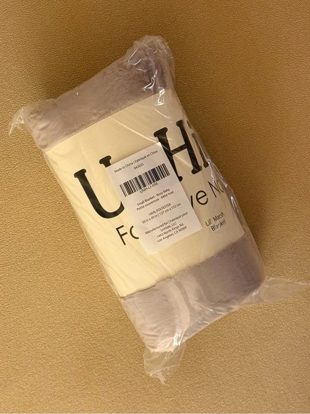 UnHide Lil’ Marsh Small Rosy Baby Faux Fur Throw - Lightweight Faux Fur Blanket